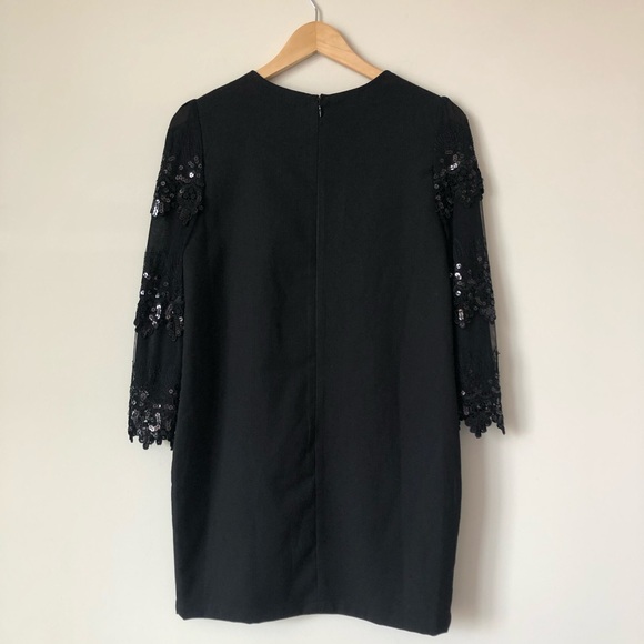 Black sequined long sleeve mini dress - Picture 7 of 10